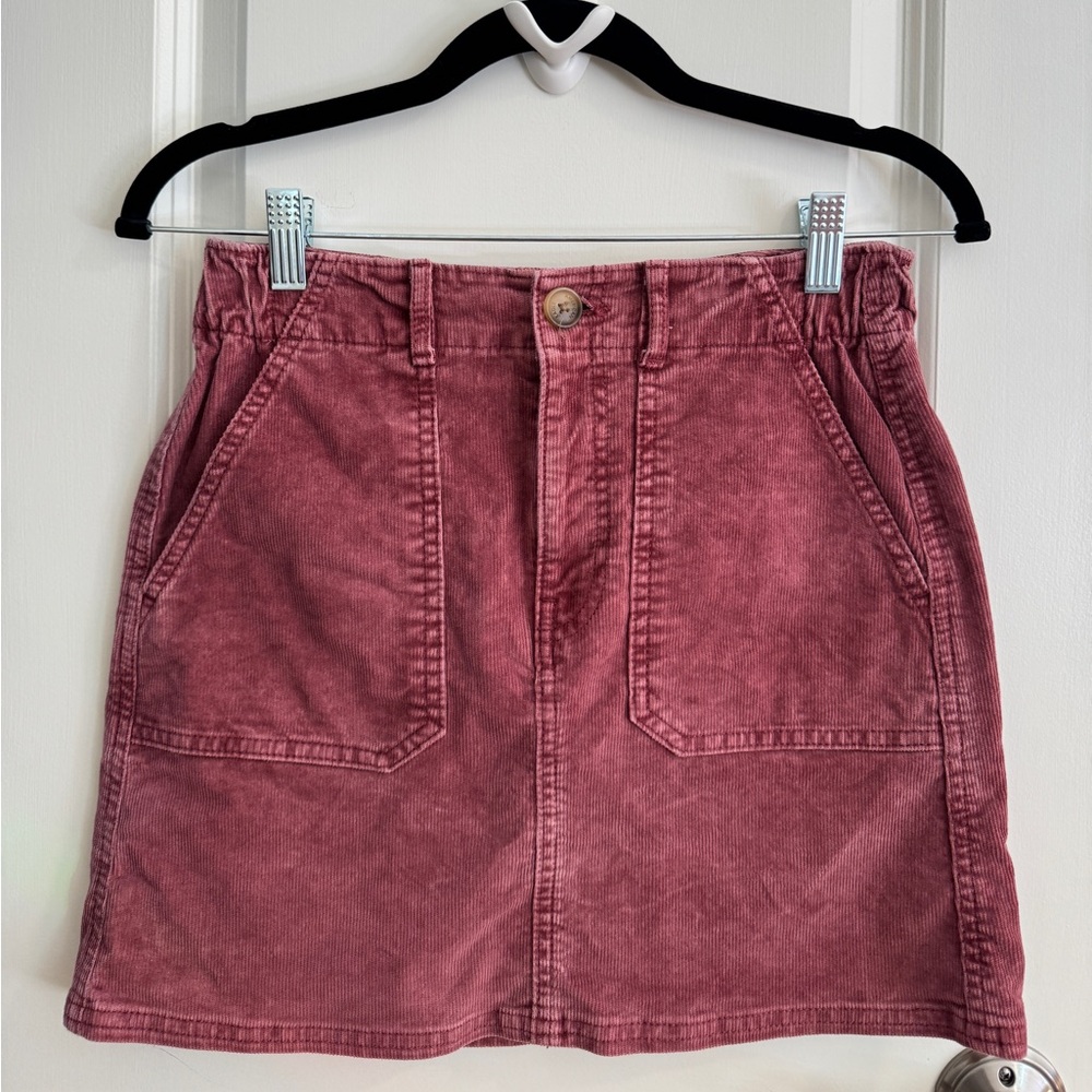 Red/Pink corduroy mini skirt!